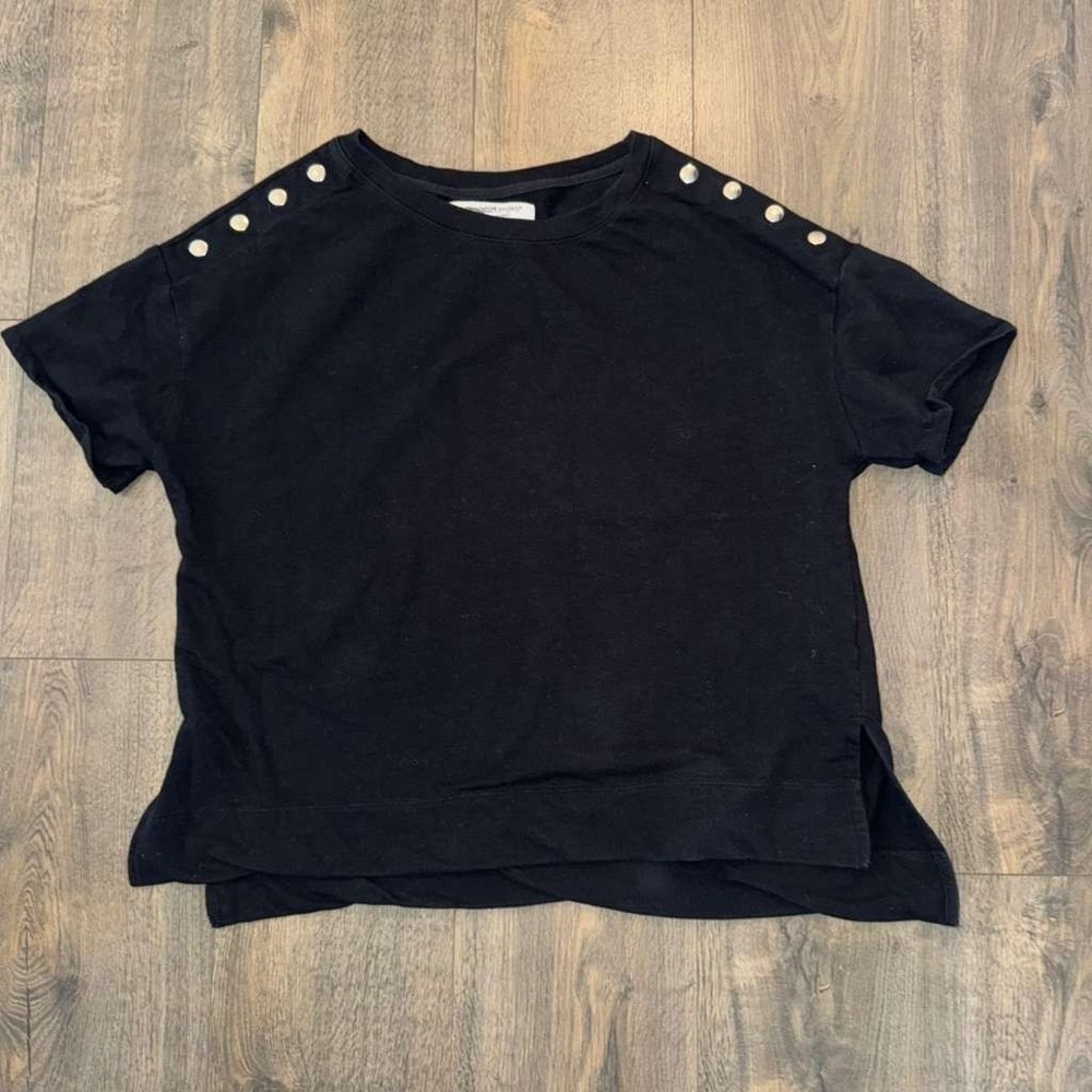 The Sweatshirt Project Women's size L Short Sleeve Black Shirt Silver Studded